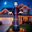 Felfújható Halloween csontváz, 310 cm, beépített LED lámpákkal, ijesztő dekoráció beltéri és kültéri használatra