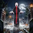 Felfújható Halloween csontváz, 310 cm, beépített LED lámpákkal, ijesztő dekoráció beltéri és kültéri használatra