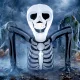 Felfújható Halloween csontváz, kikúszik a földből, LED fényekkel, ijesztő dekoráció beltéri és kültéri használatra.