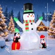  Aufblasbarer Weihnachts-Schneemann, 243 cm, mit buntem LED-Licht, für draußen