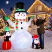  Aufblasbarer Weihnachts-Schneemann, 243 cm, mit buntem LED-Licht, für draußen