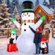  Aufblasbarer Weihnachts-Schneemann, 243 cm, mit buntem LED-Licht, für draußen