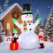  Aufblasbarer Weihnachts-Schneemann, 243 cm, mit buntem LED-Licht, für draußen
