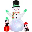  Aufblasbarer Weihnachts-Schneemann, 243 cm, mit buntem LED-Licht, für draußen