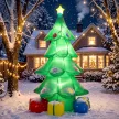  Aufblasbarer Weihnachtsbaum 300 cm mit RGB-Stern LED-Licht, Geschenkboxen, XXL  IP44 Wasserdicht für Weihnachtsfeiern