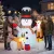  Aufblasbarer Weihnachts-Schneemann mit 2 Rentieren, 215 cm, für draußen, mit LEDs und Tasche