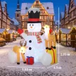  Aufblasbarer Weihnachts-Schneemann mit 2 Rentieren, 215 cm, für draußen, mit LEDs und Tasche