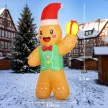 Felfújható karácsonyi mézeskalácsfigura, 250 cm, ajándékdobozzal és LED-ekkel, kültéri használatra