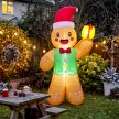 Felfújható karácsonyi mézeskalácsfigura, 250 cm, ajándékdobozzal és LED-ekkel, kültéri használatra