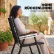 2 darabos összecsukható kerti szék szett magas háttámlával és karfákkal, acél, Texteline, 58 x 62 x 97 cm, fekete