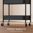  Mehrzweckwagen Rollwagen Küchenwagen, 3 Regale, 4 Rollen, 45 cm x 30,6 cm x 79 cm, Schwarz