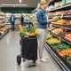 3 az 1-ben összecsukható bevásárlókocsi 40 literes űrtartalommal, akár 25 kg teherbírással, hűtőrekesszel, fekete
