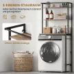  Waschmaschinenregal Badezimmerregal mit Trockenstange, 3 Ebenen für Bad, Waschküche, 67 x 40 x 161,8 cm, Braun