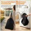 Pfandflaschen Sammelbehälter mit Deckel 150L, Bambus Pfandflaschen Organizer mit Zwei Tasche für Küche