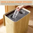 Pfandflaschen Sammelbehälter mit Deckel 150L, Bambus Pfandflaschen Organizer mit Zwei Tasche für Küche