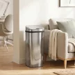 Szenzoros, 50 literes automata szemetes mozgásérzékelővel, vízálló hulladékgyűjtő irodába, hálószobába, konyhába, rozsdamentes acél, ezüst színű