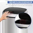 58 literes automata érzékelős szemetes mozgásérzékelővel, vízálló rozsdamentes acél hulladékgyűjtő konyhába, irodába, hálószobába, ezüst színű