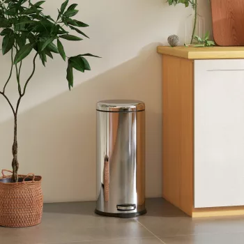   30 literes szemetes, hulladékgyűjtő, papírgyűjtő, pedálos kuka tetővel, lábpedál, hulladéktároló belső vödörrel, hulladékválogatás nappaliba, irodába, kerek