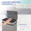 47 literes szenzoros szemetes + 2 x 12,5 literes automata hulladékgyűjtő mozgásérzékelővel, vízálló rozsdamentes acél hulladékválogató rendszer konyhába, ezüst