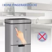 47 literes szenzoros szemetes + 2 x 12,5 literes automata hulladékgyűjtő mozgásérzékelővel, vízálló rozsdamentes acél hulladékválogató rendszer konyhába, ezüst