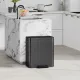  Küchenmülleimer, 2 x 20 L-Fächer, effiziente Mülltrennung, Fußpedal, Kunststoff, Metall, Schwarz