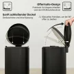 20 literes konyhai szemetes, ujjlenyomat-taszító fém hulladékgyűjtő lágyan záródó fedéllel, lábpedállal és kivehető belső vödörrel, fekete