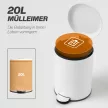 20 literes szemetes pedállal, belső vödörrel, ujjlenyomat-mentes, halk záródású, krémfehér