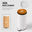 30 literes szemetes, pedálos kuka, rápattintható fedél, foltálló, krémfehér