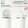 30 literes szemetes, pedálos kuka, rápattintható fedél, foltálló, krémfehér
