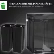 2 x 20 literes dupla hulladékgyűjtő, pedállal nyitható, könnyen tisztítható, rozsdamentes acél, műanyag, fekete
