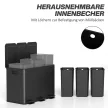 Szemetes 3 x 20 literes rekesszel, dezodoros fedéllel, ujjlenyomat-taszító, lágyan záródó, levehető, fekete