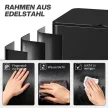 Szemetes 3 x 20 literes rekesszel, dezodoros fedéllel, ujjlenyomat-taszító, lágyan záródó, levehető, fekete