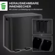 Szemetes 3 x 15 literes rekesszel, dezodoros fedéllel, ujjlenyomat-mentes, lágyan záródó, levehető, fekete
