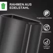Szemetes 3 x 15 literes rekesszel, dezodoros fedéllel, ujjlenyomat-mentes, lágyan záródó, levehető, fekete