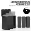 Szemetes 3 x 20 literes rekesszel, dezodoros fedéllel, ujjlenyomat-taszító, lágyan záródó, levehető, fekete