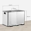  Mülleimer mit 3 x 10 L Fächern, Deodorant-Deckel, fingerabdrucksicher, Soft-Close, herausnehmbar, Silber