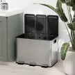  Mülleimer mit 3 x 10 L Fächern, Deodorant-Deckel, fingerabdrucksicher, Soft-Close, herausnehmbar, Silber