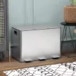  Mülleimer mit 3 x 10 L Fächern, Deodorant-Deckel, fingerabdrucksicher, Soft-Close, herausnehmbar, Silber