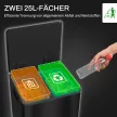 Szemetes 2 x 25 literes rekesszel, lágyan záródó fedéllel, ujjlenyomat-taszító, rozsdamentes acél, fekete