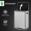 Szemetes, hulladékgyűjtő fedéllel és lábpedállal, rozsdamentes acél, 2 x 20 literes rekesszel, ezüst