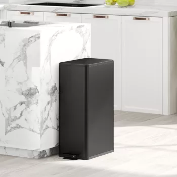    Mülleimer 20L, Soft-Close-Deckel, Deodorant-Fach, Fingerabdrucksicher, Edelstahl, Schwarz