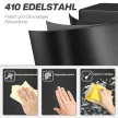  Mülleimer 20L, Soft-Close-Deckel, Deodorant-Fach, Fingerabdrucksicher, Edelstahl, Schwarz