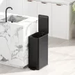  Mülleimer 20L, Soft-Close-Deckel, Deodorant-Fach, Fingerabdrucksicher, Edelstahl, Schwarz