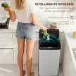 Szenzoros szemetes, 45 literes konyhai szemetes lágyan záródó fedéllel, mozgásérzékelővel konyhába, hálószobába, irodába, ezüst színű