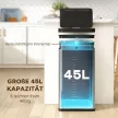 Szenzoros szemetes, 45 literes konyhai szemetes lágyan záródó fedéllel, mozgásérzékelővel konyhába, hálószobába, irodába, ezüst színű