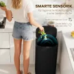 Szenzoros, 55 literes hulladékgyűjtő lágyan záródó rozsdamentes acél fedéllel, konyhába, edzőterembe, irodába, fekete színben