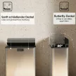 2 db 28 literes rozsdamentes acél pedálos szemetes, lágyan záródó fedéllel és kivehető belső vödrökkel