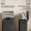 20 literes pedálos szemetes lágyan záródó fedéllel, kivehető belső vödörrel, matt fekete, 34,2 x 30,6 x 44,2 cm