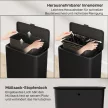8 literes hulladékgyűjtő, szabadon álló vagy falra szerelhető, rozsdamentes acél, fekete
