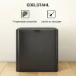 8 literes hulladékgyűjtő, szabadon álló vagy falra szerelhető, rozsdamentes acél, fekete